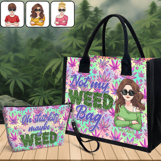 Mother Shite Maybe 420 - Personalized Weed Canvas Tote Bag & Cosmetic Bag