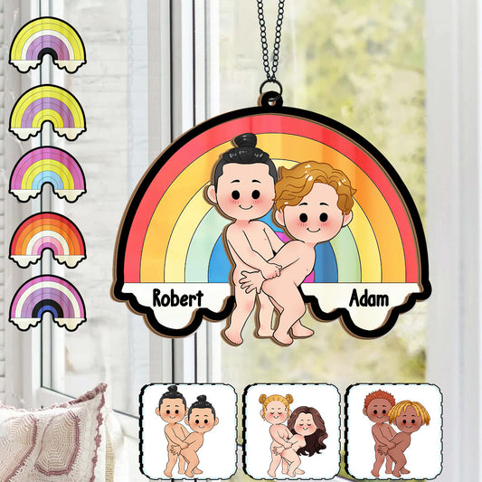 Love Is Love - Personalized LGBT Support 2 Layered Window Hanging Suncatcher