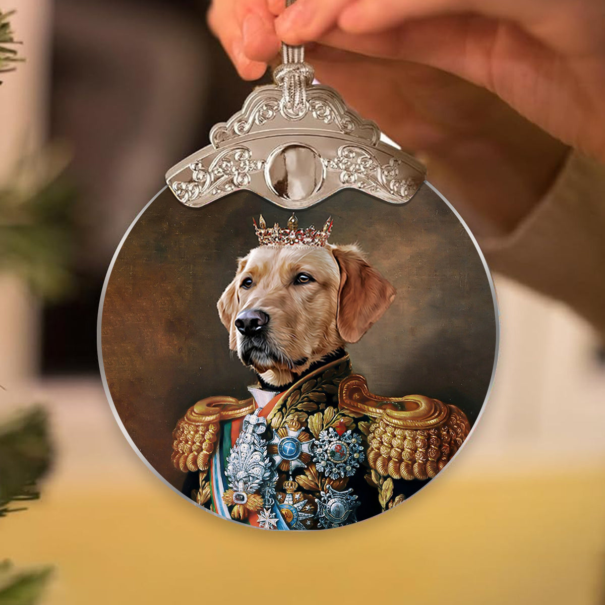 Custom Royal Pet Portrait - Personalized Dog Vintage Ornament