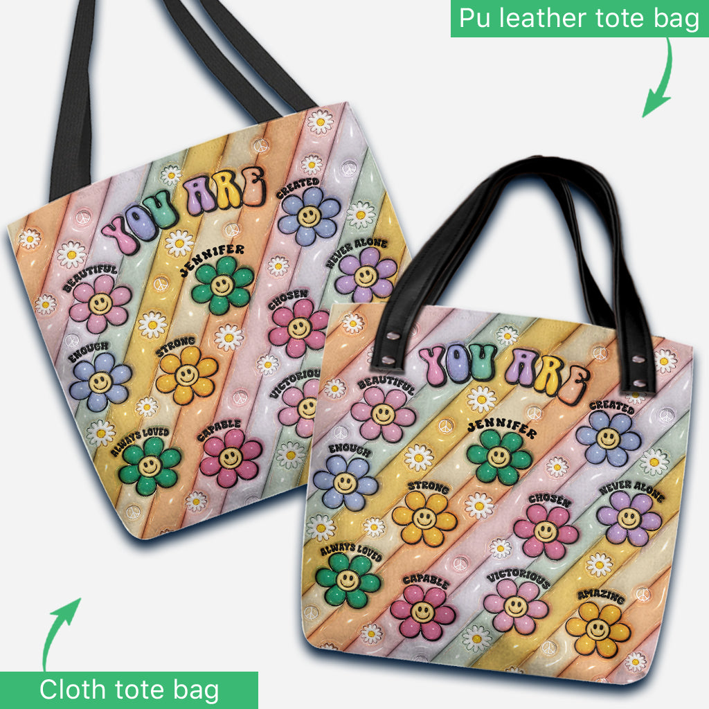 You Are Beautiful Strong Victorious Enough - Personalized Hippie Tote Bag