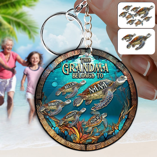 This Grandma Belongs To - Personalized Grandma Keychain