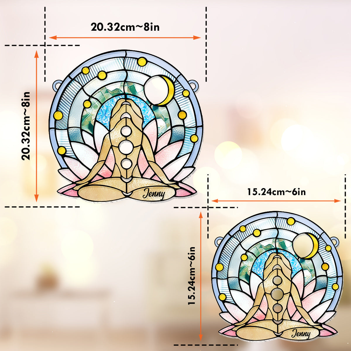 Namaste - Personalized Yoga Window Hanging Suncatcher Ornament