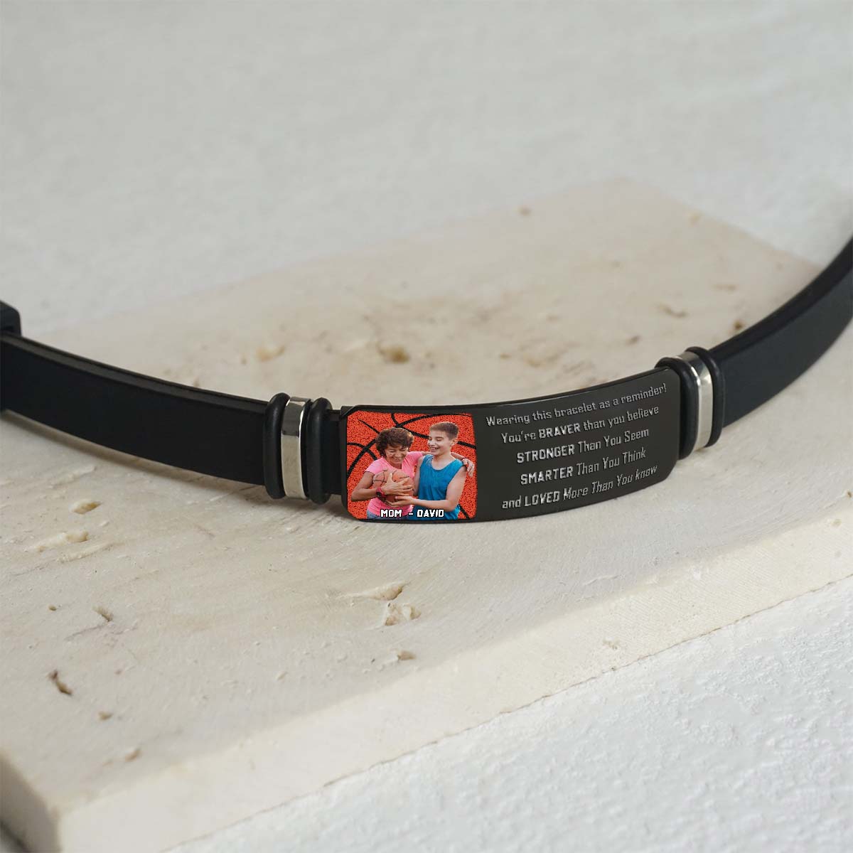 You're Braver Than You Believe - Personalized Basketball Engraved Bracelet