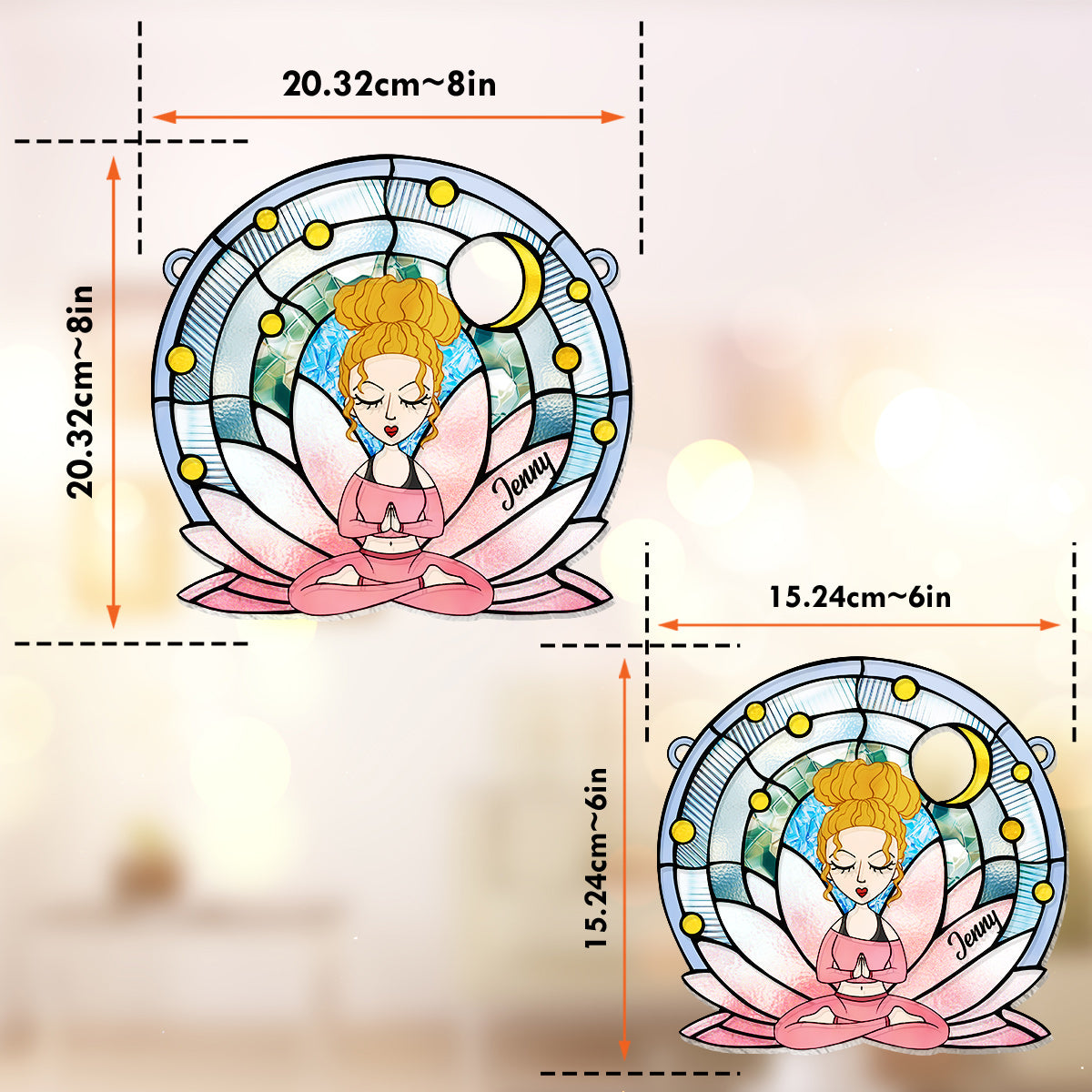 Namaste - Personalized Yoga Window Hanging Suncatcher Ornament