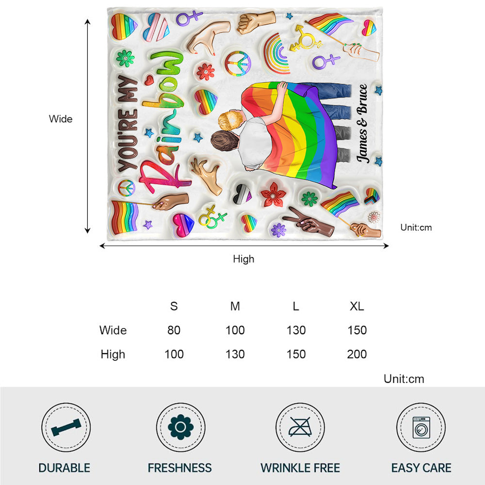 You Are My Rainbow - Personalized LGBT Support Blanket