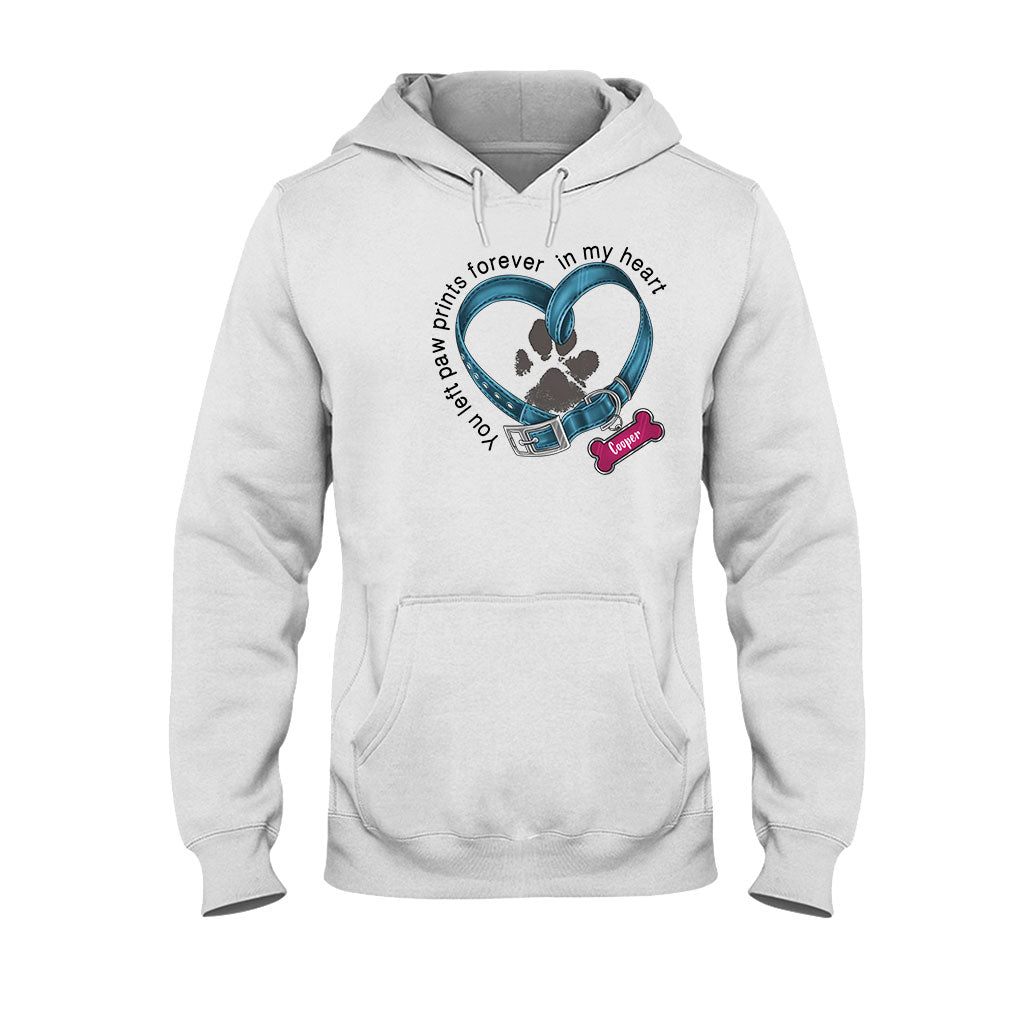You Left Paw Prints Forever In My Heart - Personalized Dog T-shirt And Hoodie