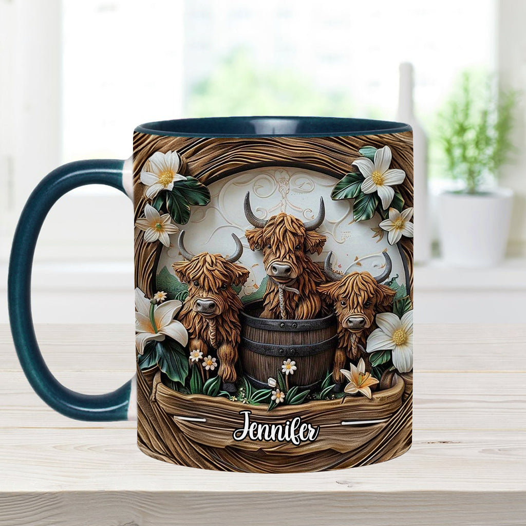 Love Highland Cows - Personalized Accent Mug