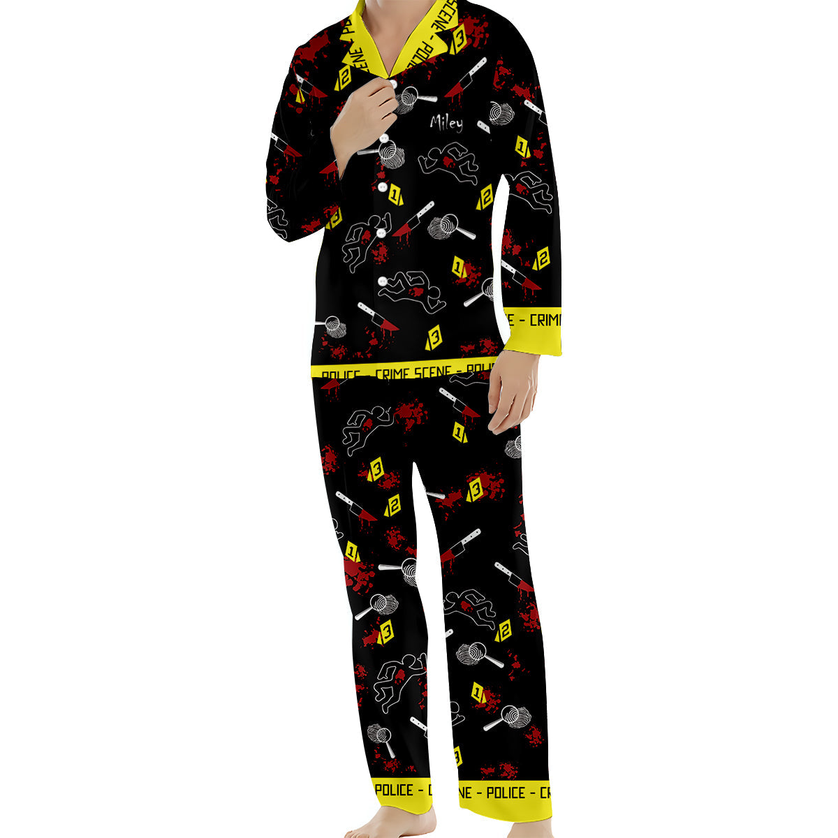 True Crime Junkie - Personalized Button Down Pajamas