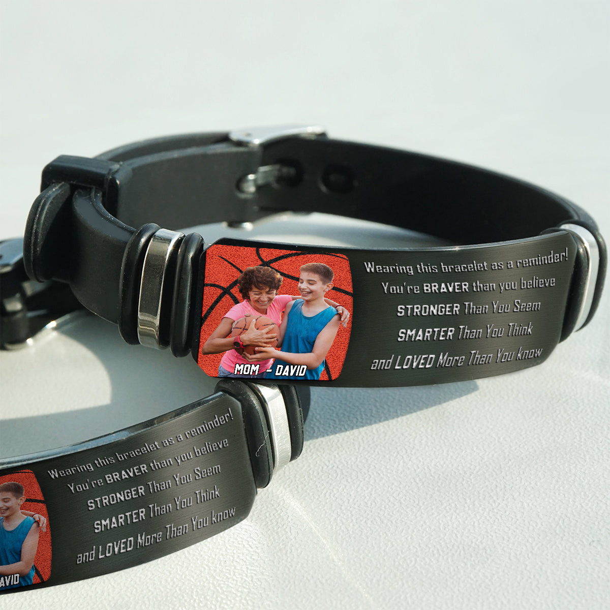 You're Braver Than You Believe - Personalized Basketball Engraved Bracelet