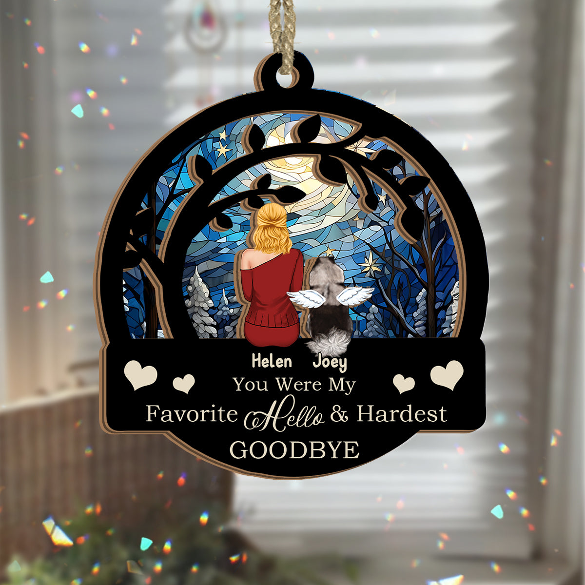 You Are My Favorite Hello - Personalized Dog 2 Layered Window Hanging Suncatcher