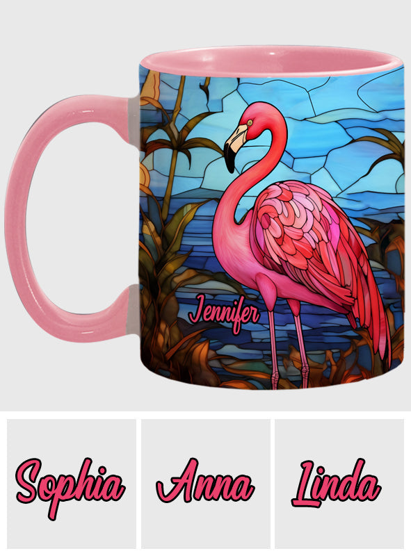 Love Flamingos - Personalized Flamingo Accent Mug