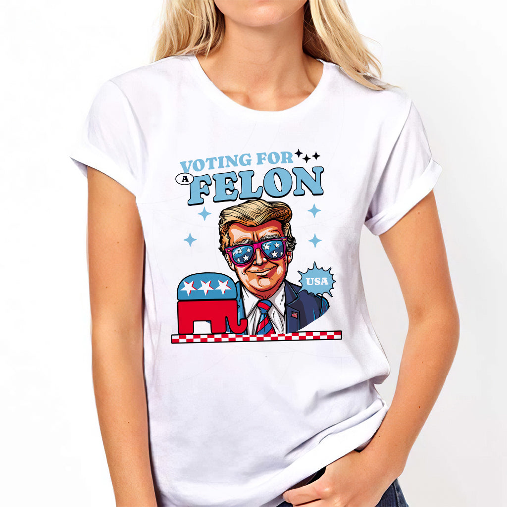 Voting For A Felon Republican Donald Daddy T-Shirt, Trump Shirt, 2024 Election Shirt, Stand With Trump Shirt, Vote For Felon Tshirt