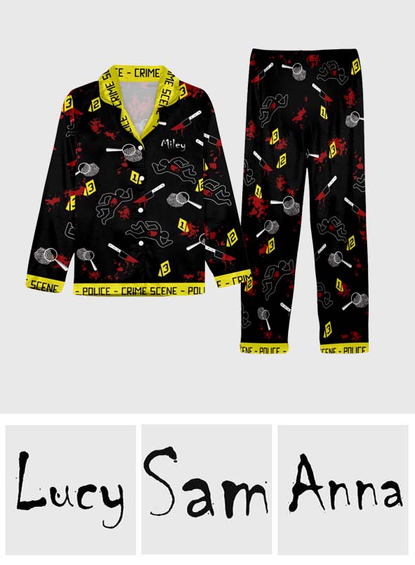 True Crime Junkie - Personalized Button Down Pajamas