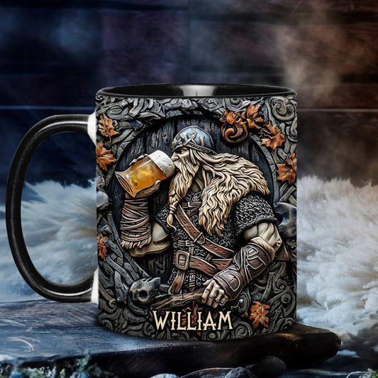 Viking Warrior Drinking Legend Raise Your Horn - Personalized Viking Accent Mug