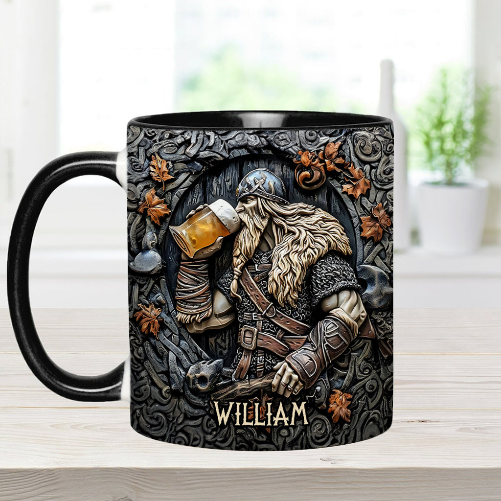 Viking Warrior Drinking Legend Raise Your Horn - Personalized Viking Accent Mug