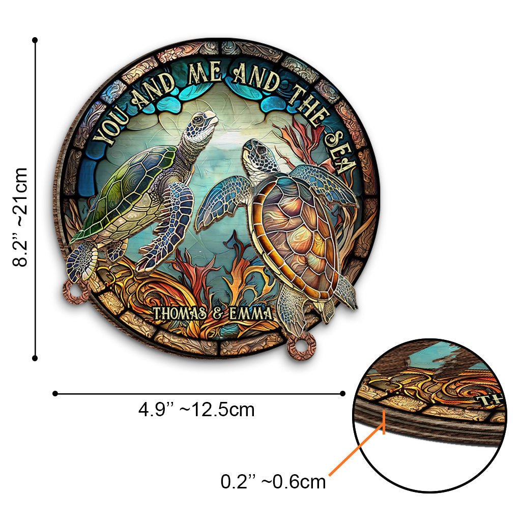 You And Me And The Sea - Personalized Turtle Key Holder