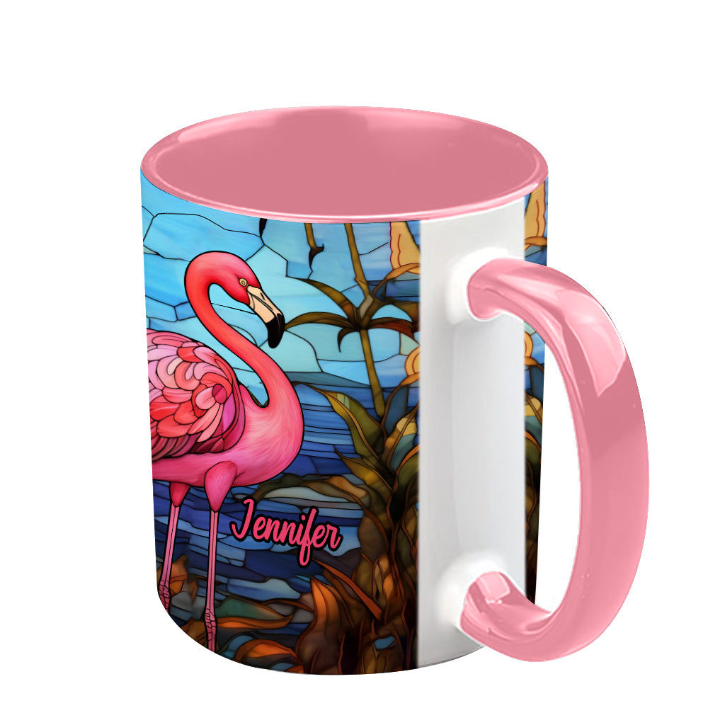 Love Flamingos - Personalized Flamingo Accent Mug