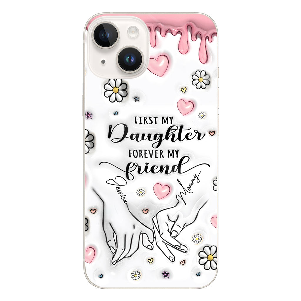 First My Mother Forever My Friend - Personalized Mother Clear Phone Case