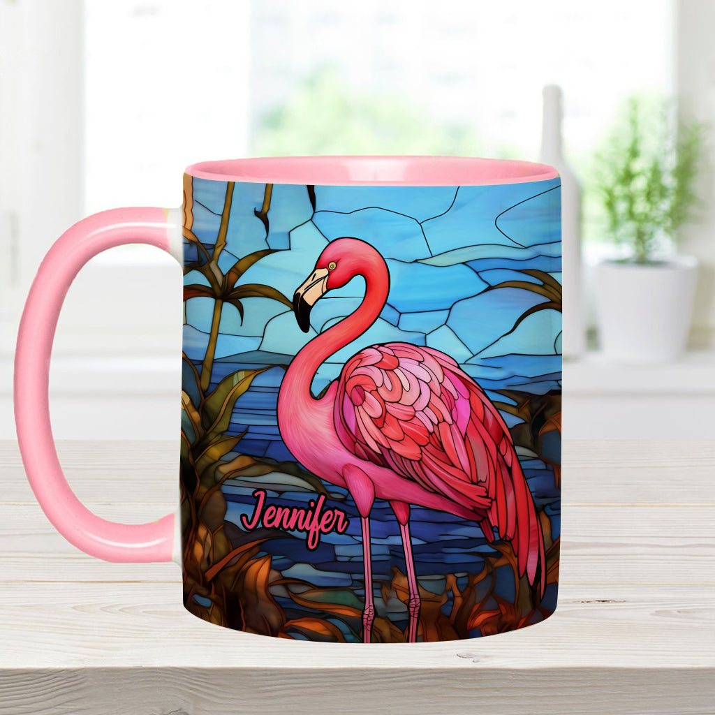 Love Flamingos - Personalized Flamingo Accent Mug