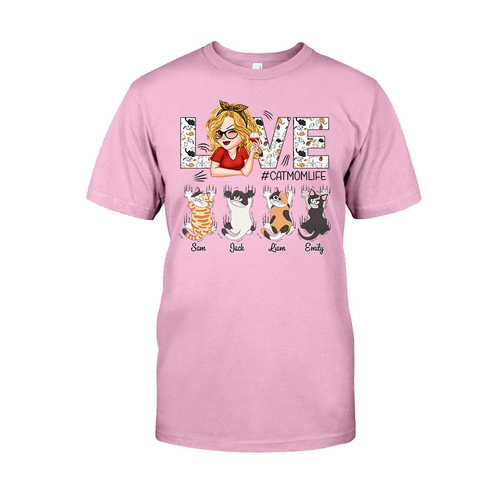 Love Cat Mom Life - Personalized Cat T-shirt And Hoodie
