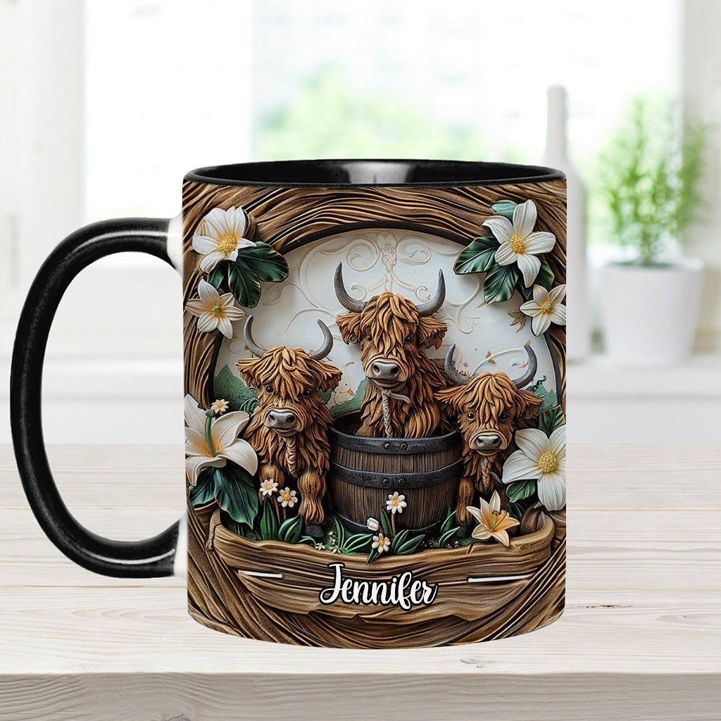 Love Highland Cows - Personalized Accent Mug