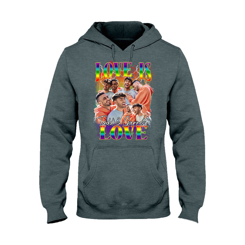 Love Is Love Bootleg Rainbow - Personalized LGBT Support T-shirt And Hoodie