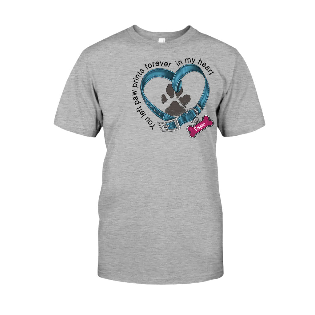 You Left Paw Prints Forever In My Heart - Personalized Dog T-shirt And Hoodie