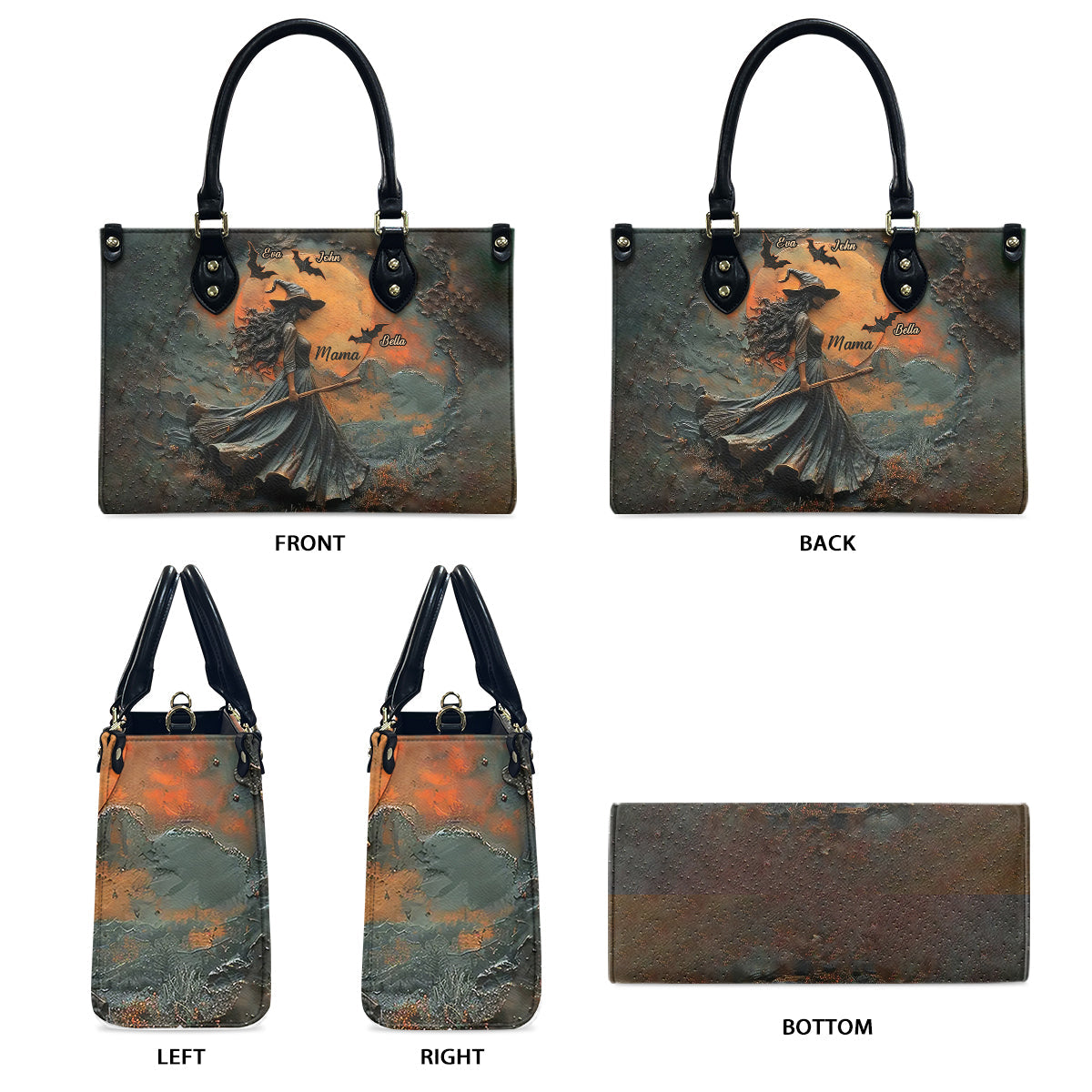 Happy Halloween - Personalized Mother Leather Handbag