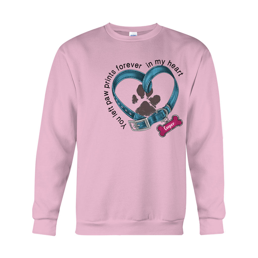 You Left Paw Prints Forever In My Heart - Personalized Dog T-shirt And Hoodie