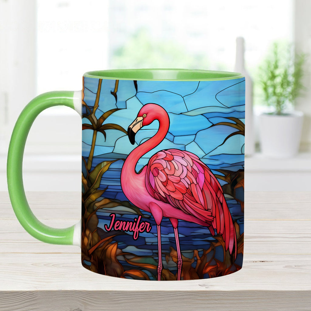 Love Flamingos - Personalized Flamingo Accent Mug