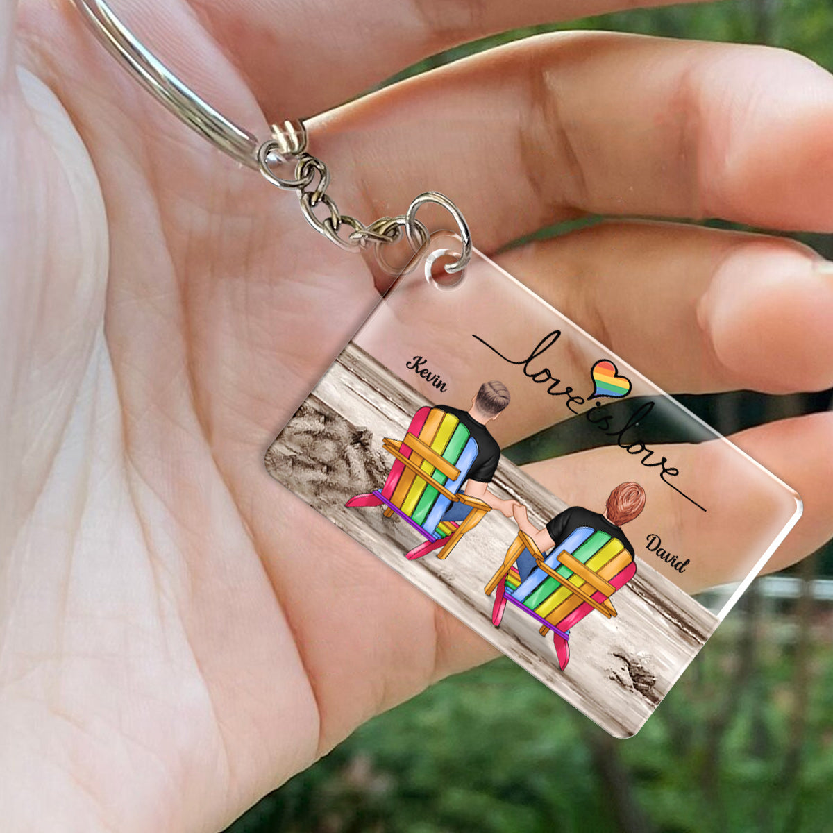 Love Is Love - Personalized LGBT Support Keychain