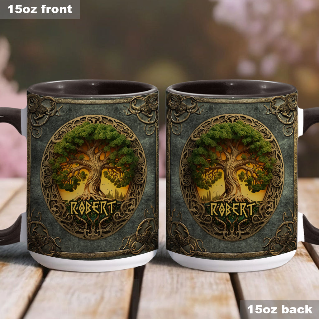 Tree Of Life Scandinavian Mythology Rustic Style - Personalized Irish Accent Mug