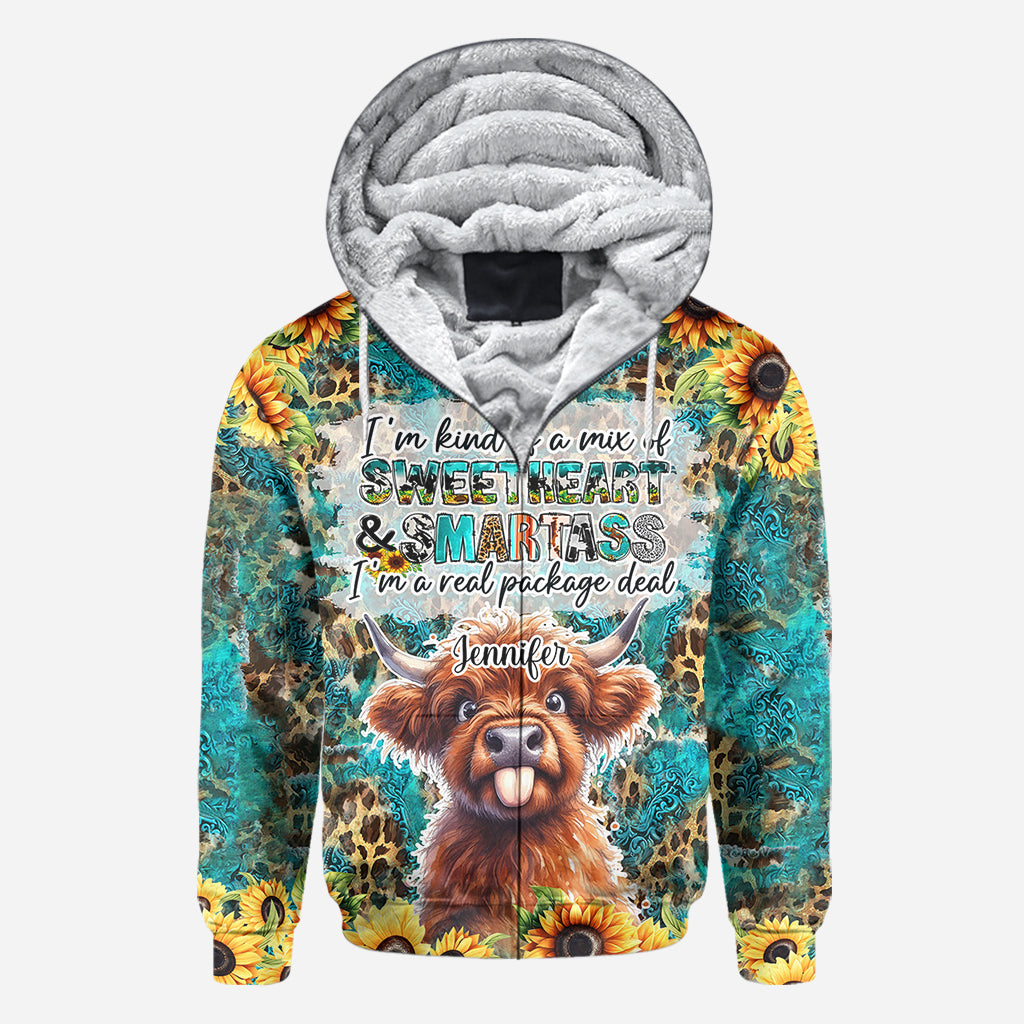 Sassy Highland Cow - Personalized All Over Shirt