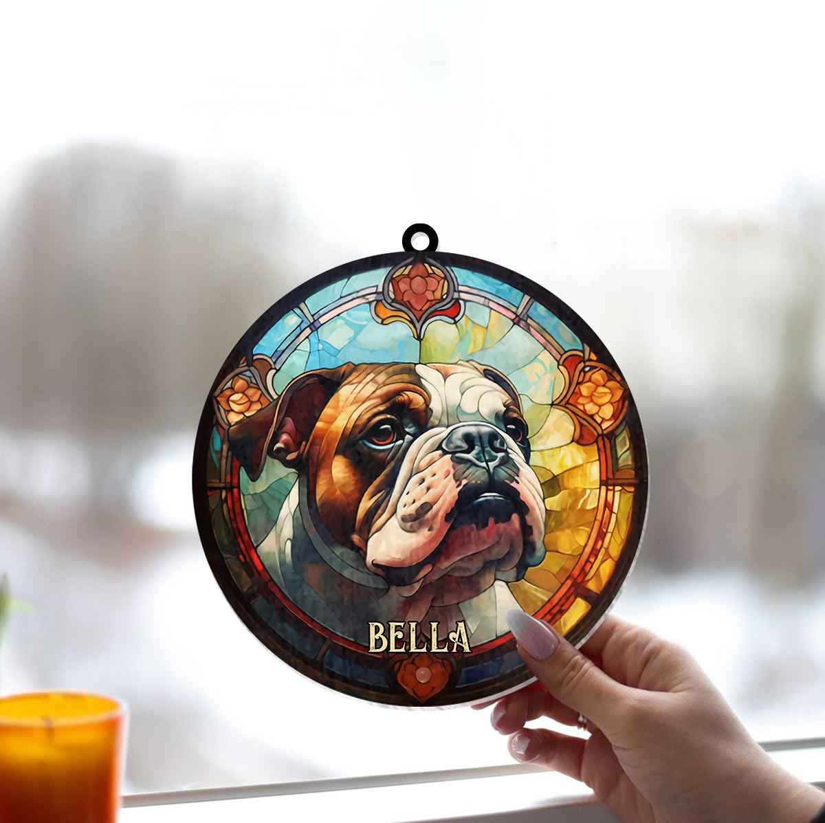 Love My Dog - Personalized Dog Window Hanging Suncatcher Ornament