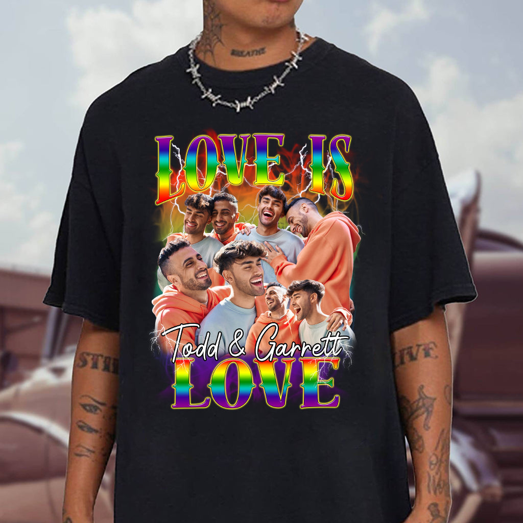 Love Is Love Bootleg Rainbow - Personalized LGBT Support T-shirt And Hoodie