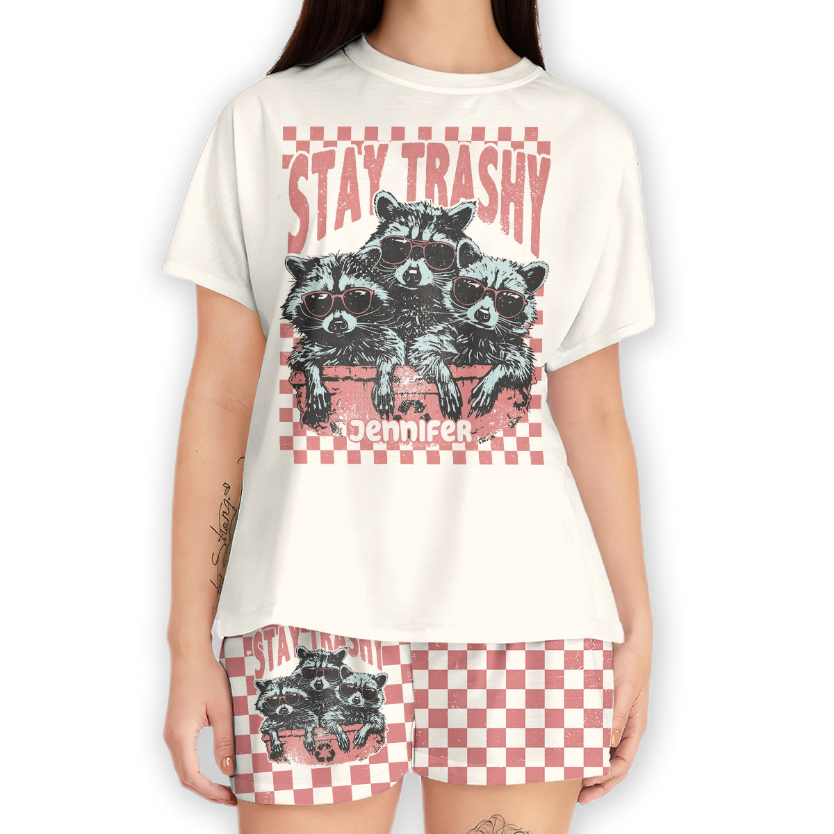 Stay Trashy - Personalized Raccoon All Over Shirt & Women Shorts