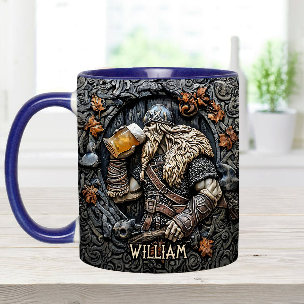 Viking Warrior Drinking Legend Raise Your Horn - Personalized Viking Accent Mug