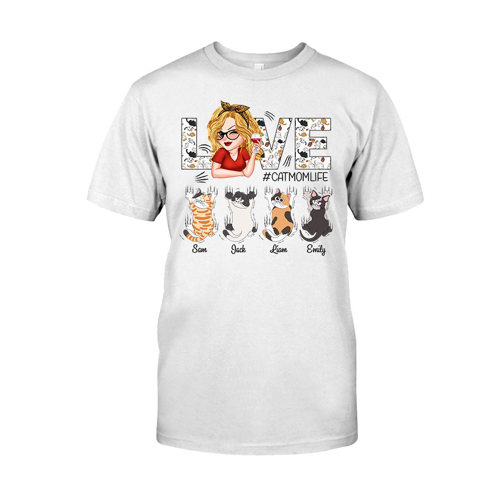 Love Cat Mom Life - Personalized Cat T-shirt And Hoodie