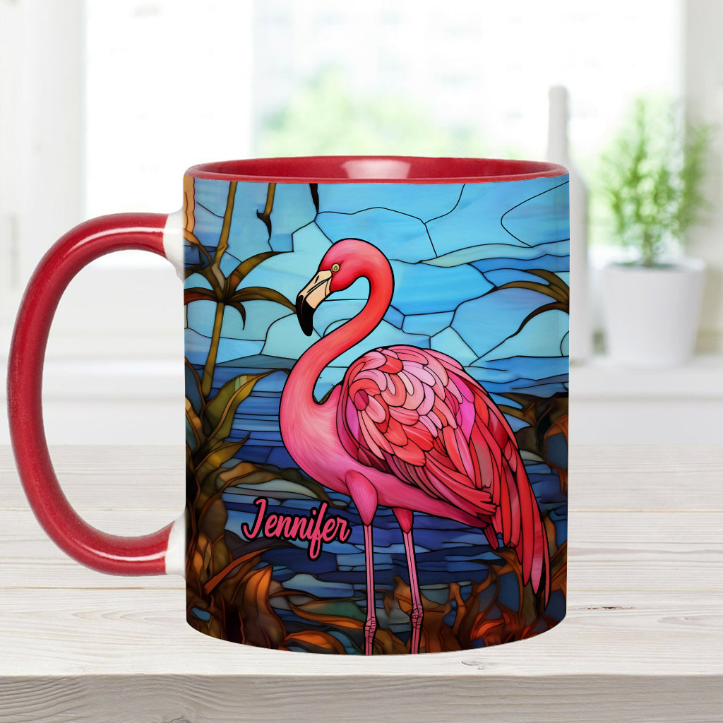 Love Flamingos - Personalized Flamingo Accent Mug
