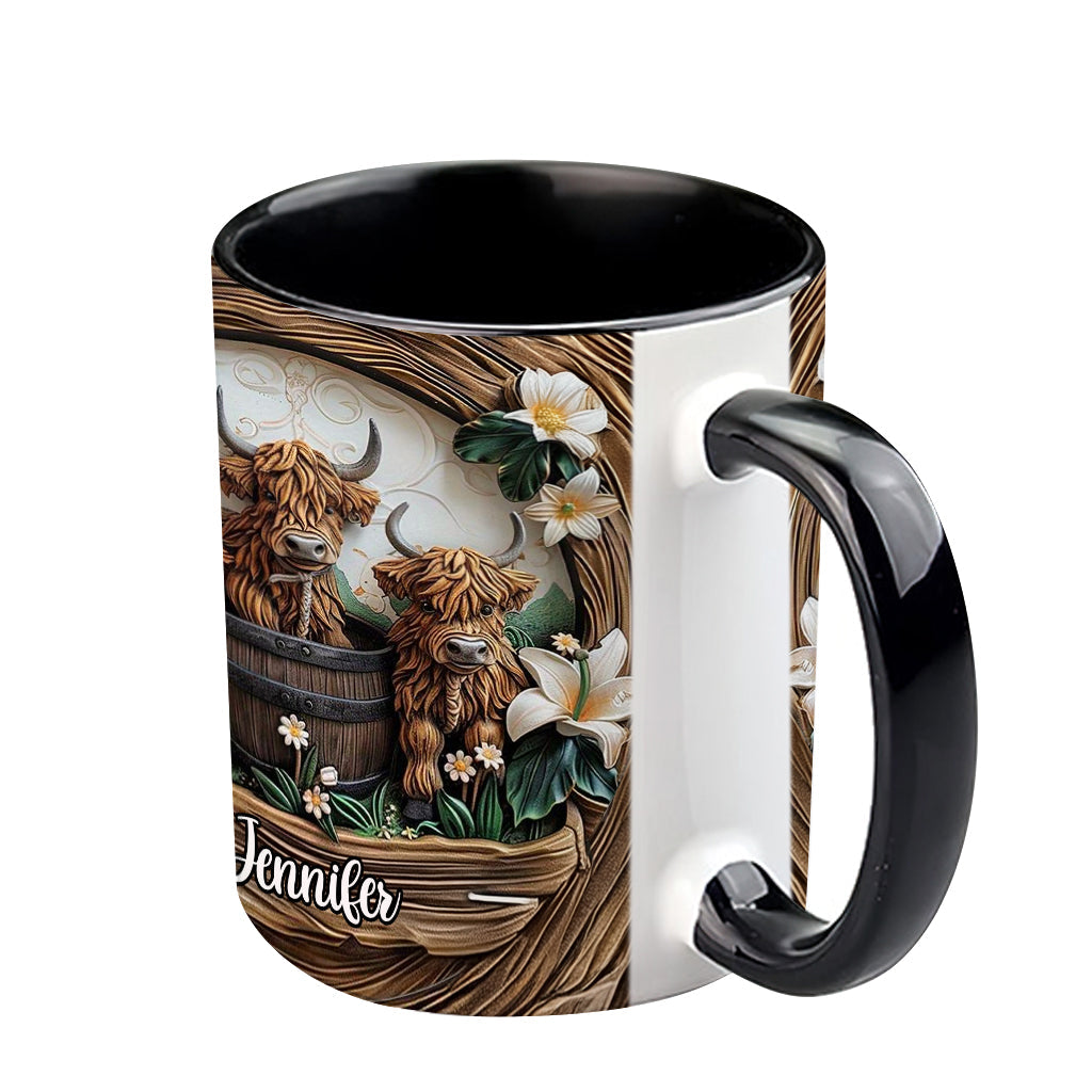 Love Highland Cows - Personalized Accent Mug