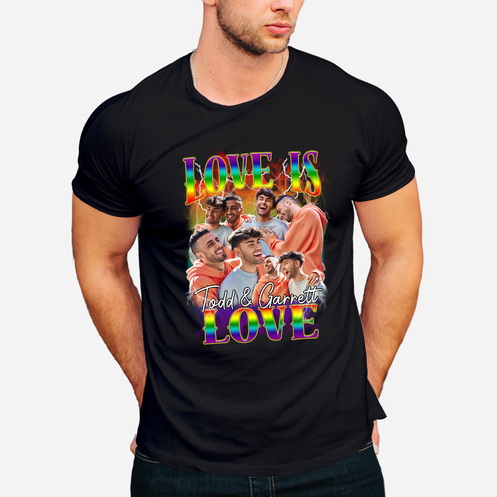 Love Is Love Bootleg Rainbow - Personalized LGBT Support T-shirt And Hoodie