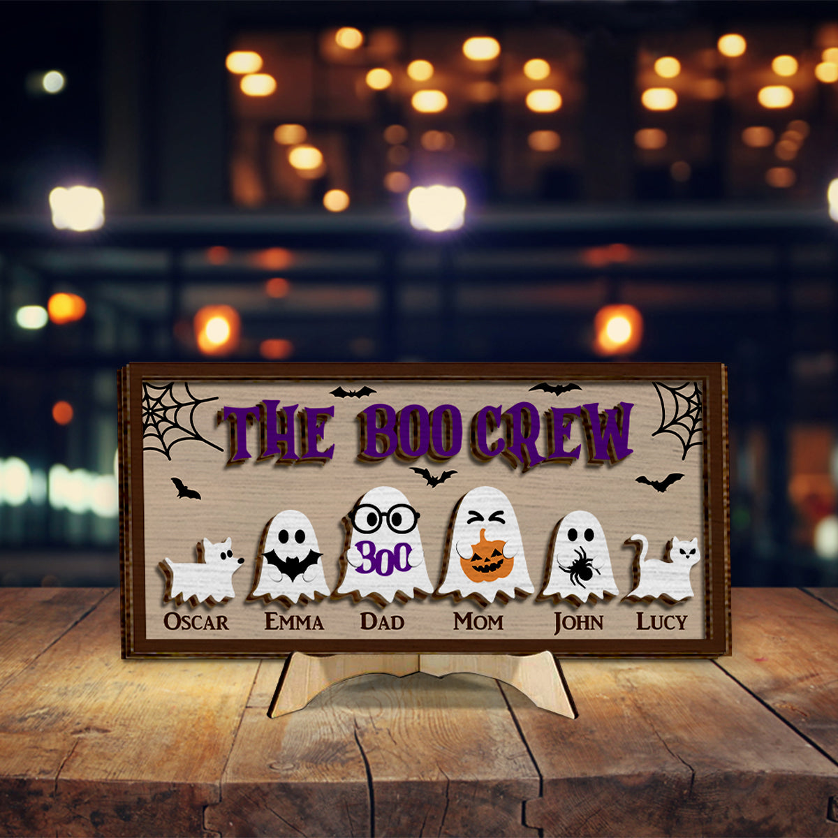The Boo Crew - Personalized Family 2 Layered Wood Sign / Wood Plaque