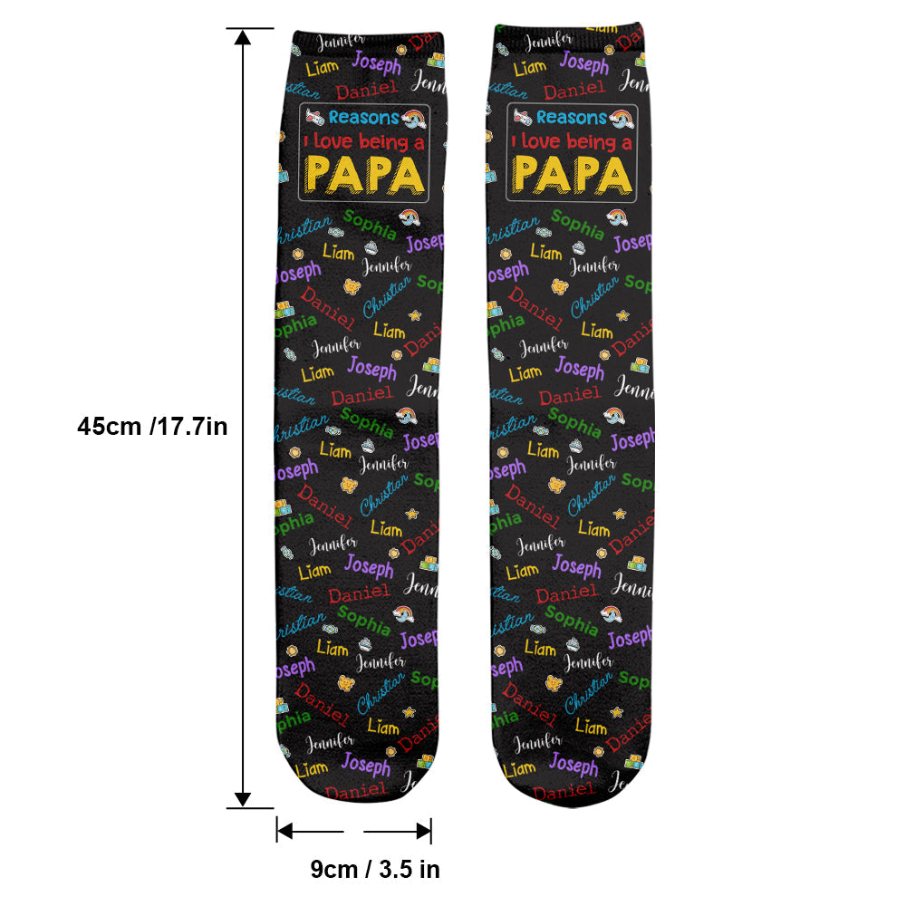 Reasons I Love Being A Grandpa - Personalized Grandpa Socks