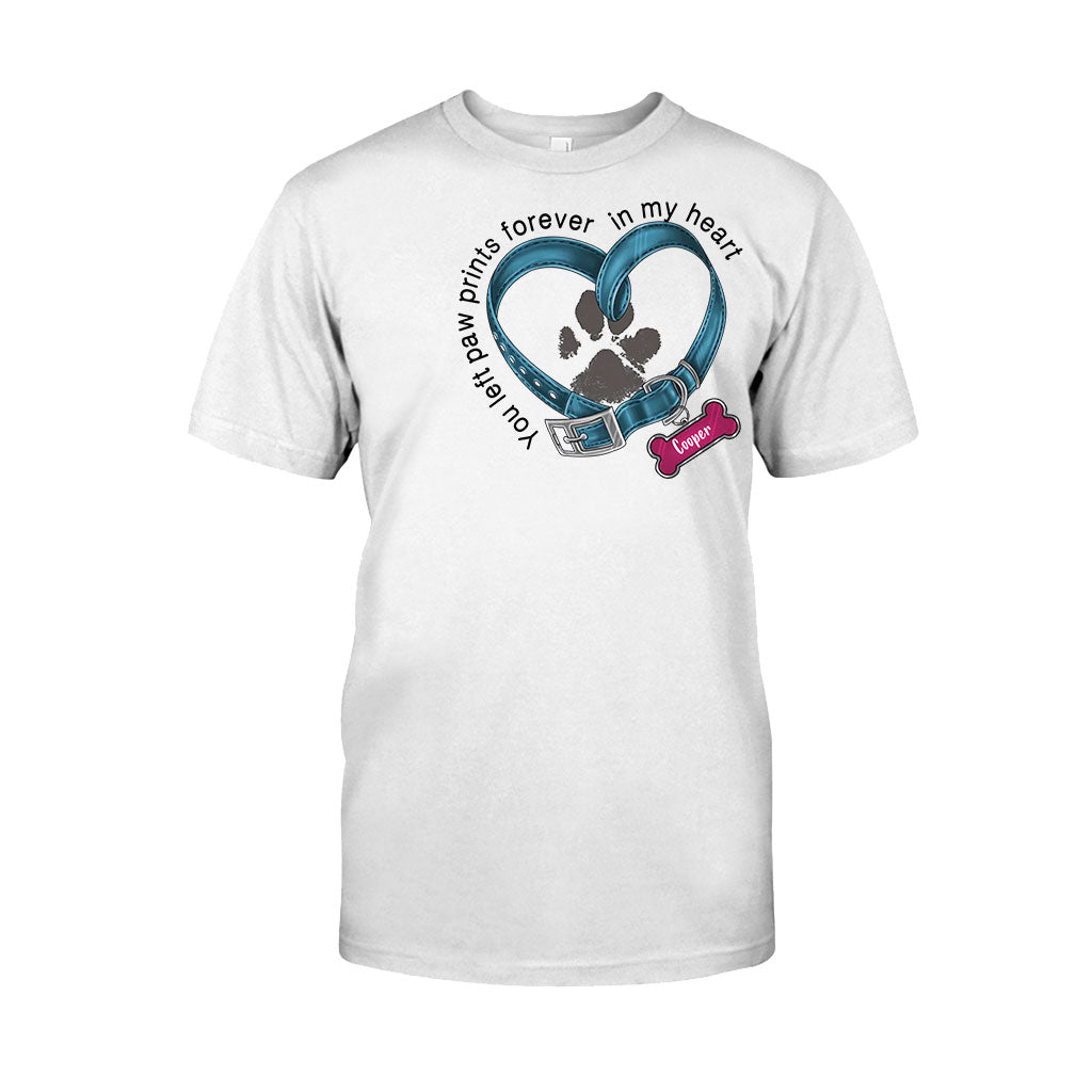 You Left Paw Prints Forever In My Heart - Personalized Dog T-shirt And Hoodie