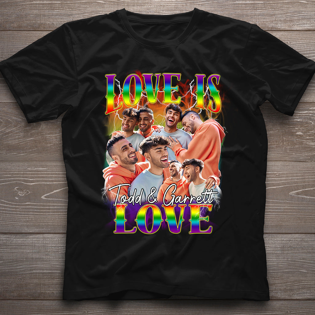 Love Is Love Bootleg Rainbow - Personalized LGBT Support T-shirt And Hoodie