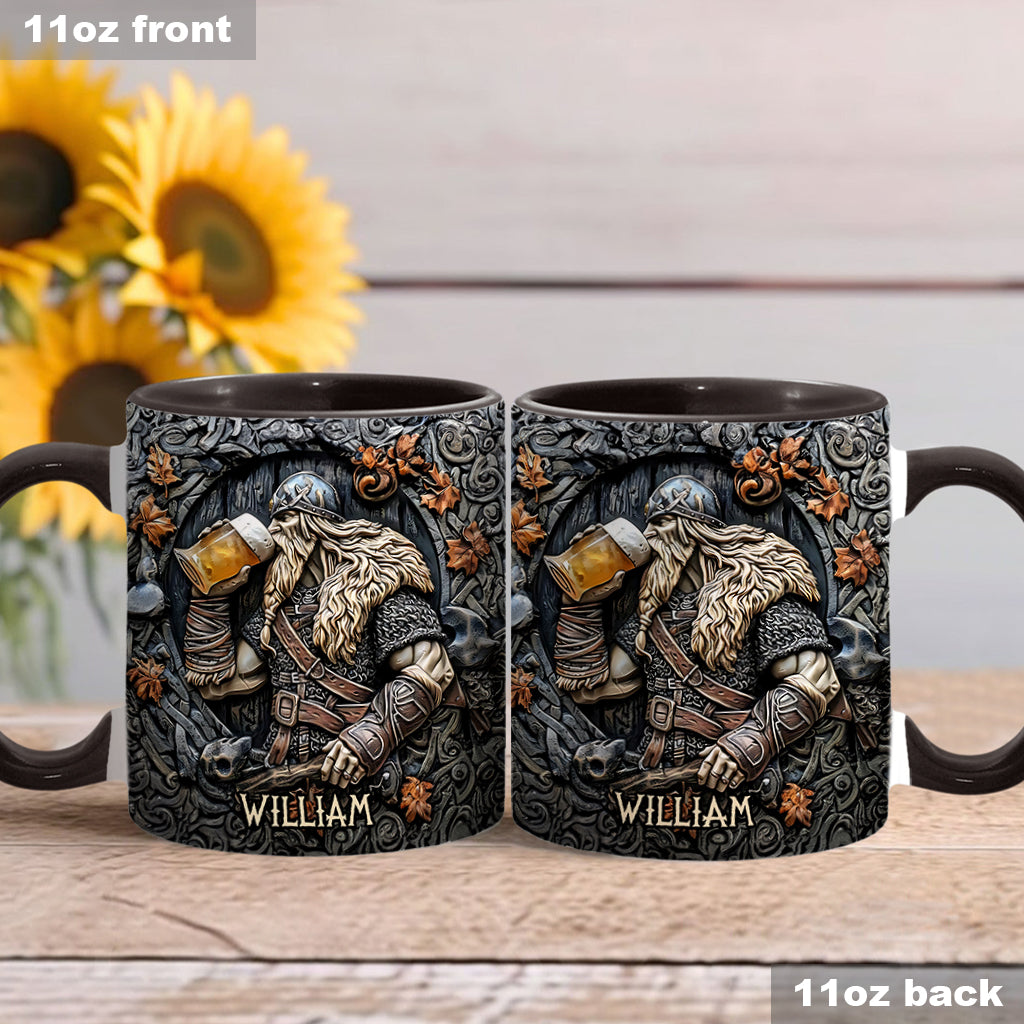 Viking Warrior Drinking Legend Raise Your Horn - Personalized Viking Accent Mug