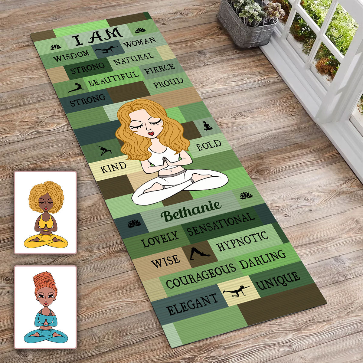 Yoga Girl I Am Bold Green - Personalized Yoga Yoga Mat