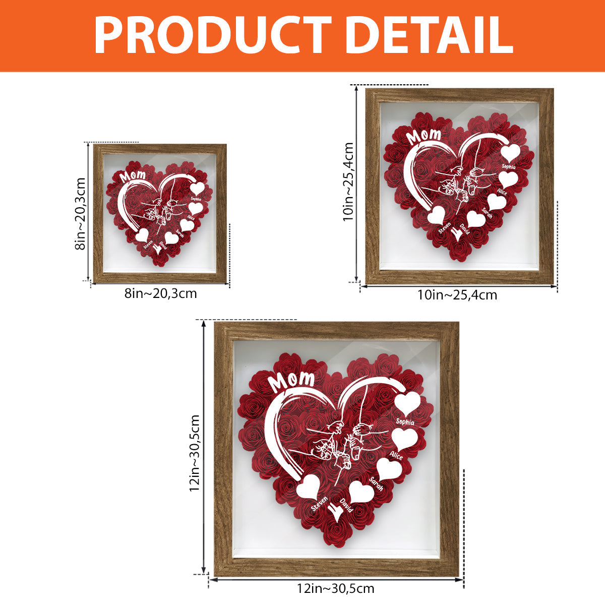 We Love You Nana - Personalized Grandma Flower Shadow Box