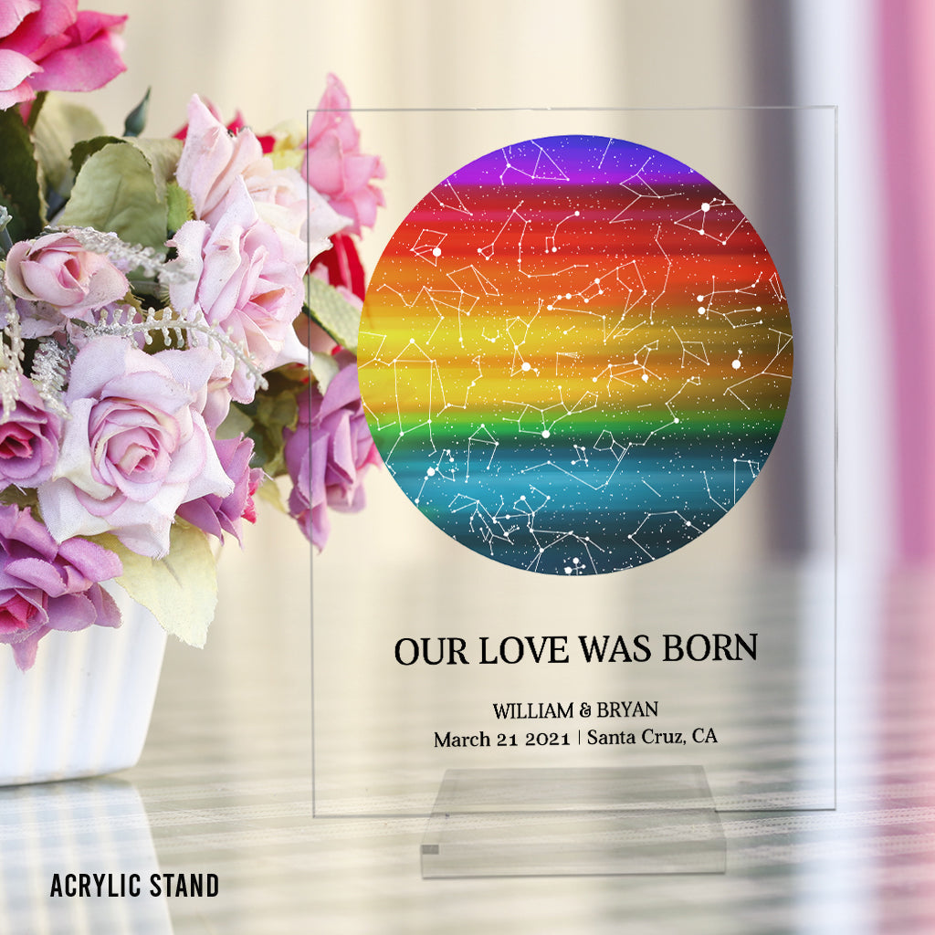 Our Love Was Born - Personalized LGBT Support Transparent Acrylic Plaque
