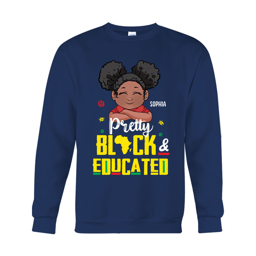 Pretty Black And Educated - Personalized African American T-shirt And Hoodie